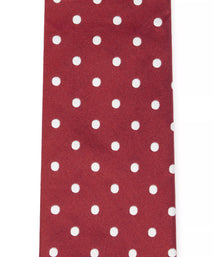 Red & White Polka Dot Silk Woven Tie