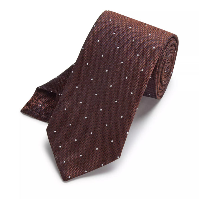 Brown Micro Dot Silk Tie
