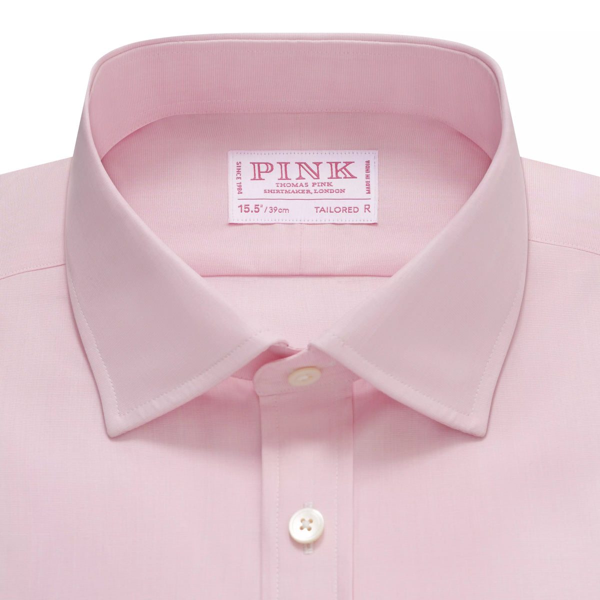 Pink Tailored Fit Double Cuff End on End Formal Shirt