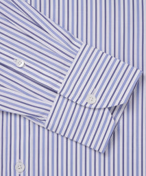 White & Blue Slim Fit Regent Track Stripe Formal Shirt