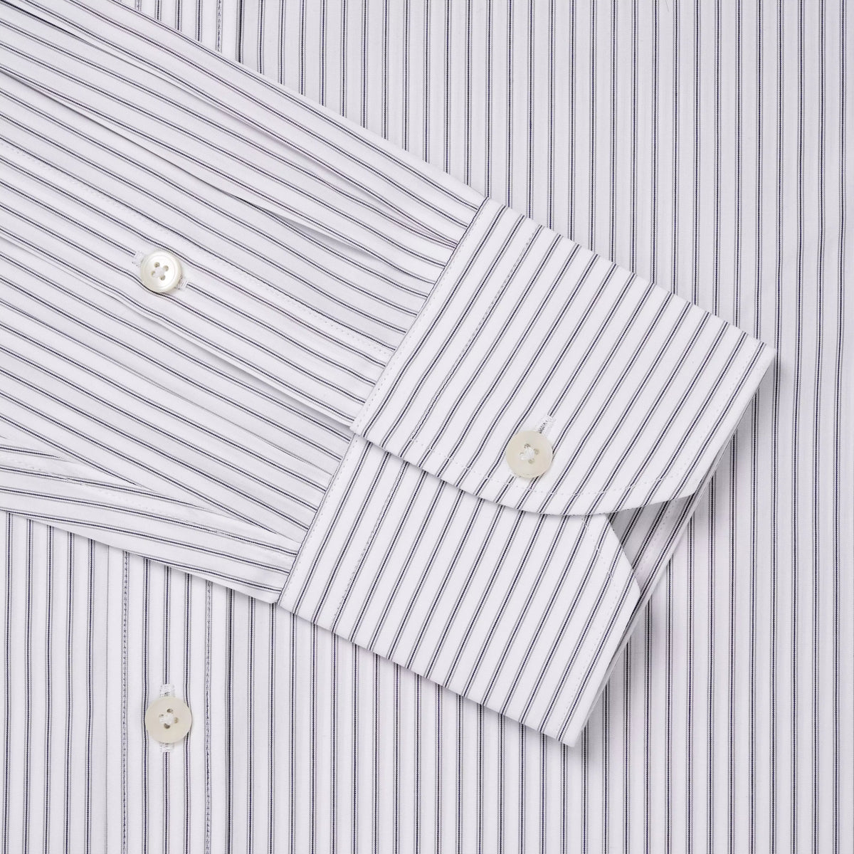 Pale Grey & White Slim Fit Tram Stripe Formal Shirt