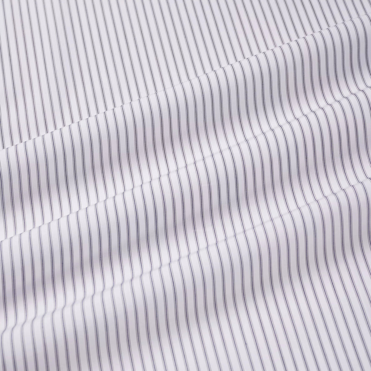 Pale Grey & White Slim Fit Tram Stripe Formal Shirt