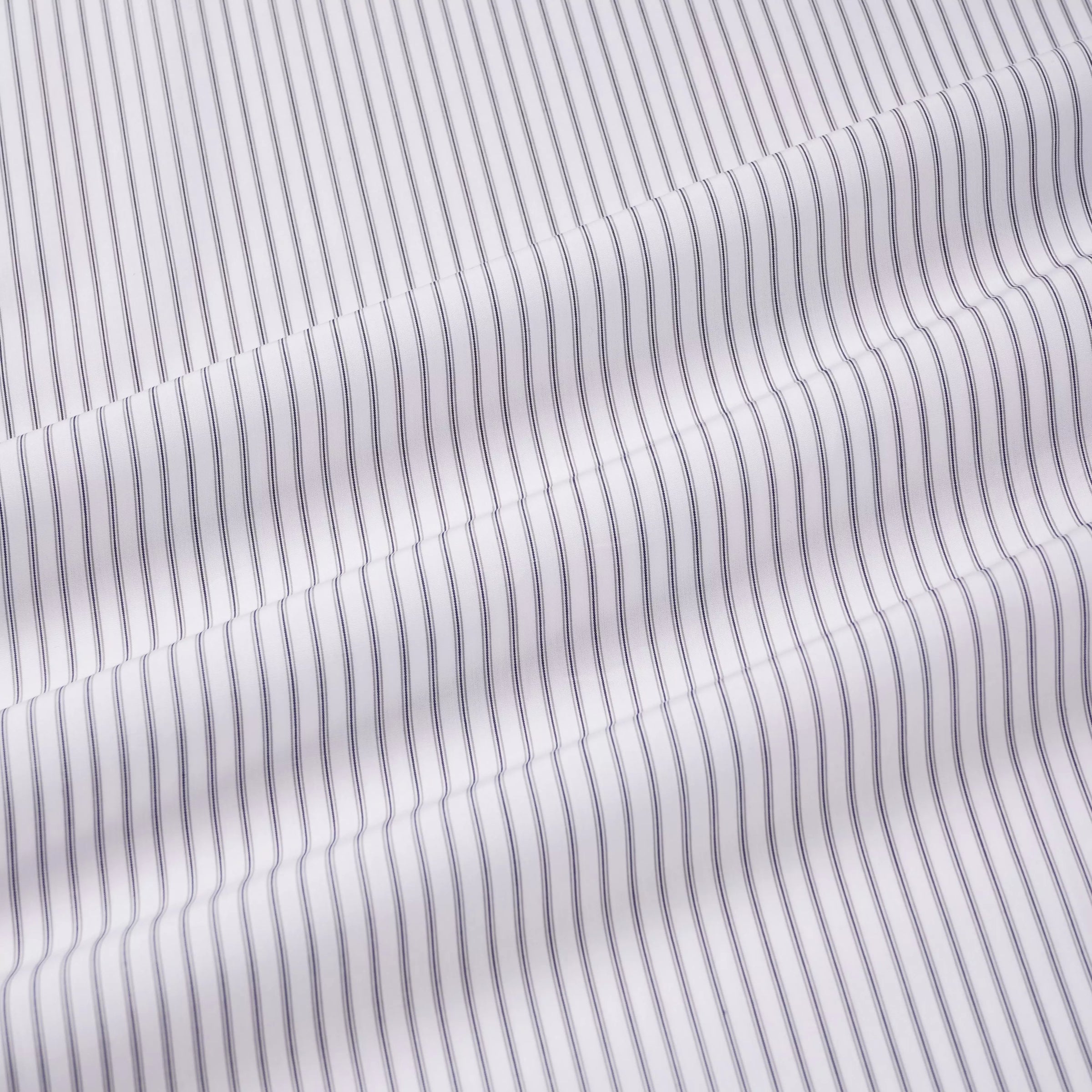 Pale Grey & White Slim Fit Tram Stripe Formal Shirt