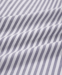 Navy Blue & White Classic Fit Smart Casual Striped Oxford Shirt