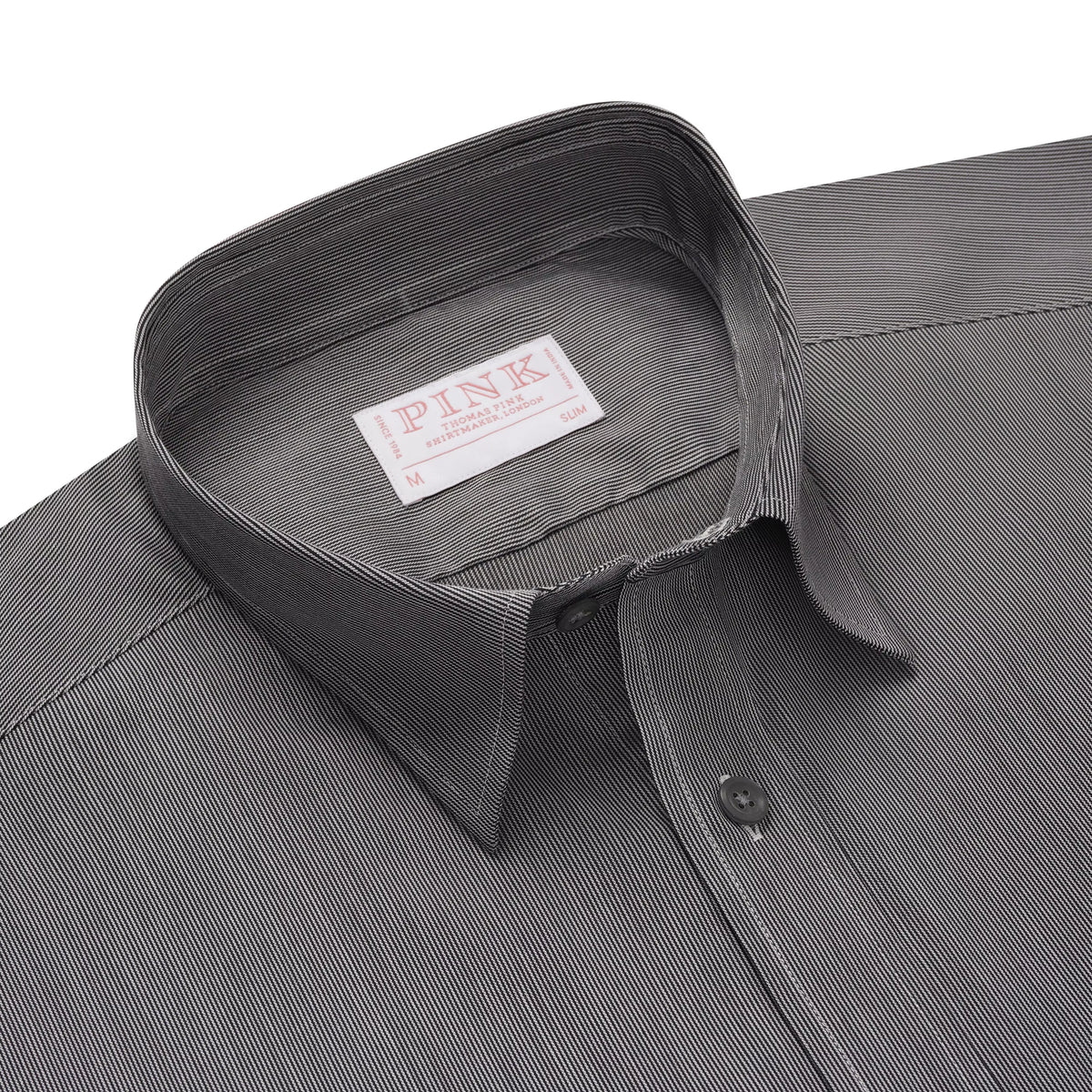 Black & White Slim Fit Smart Casual Fine Stripe Stretch Shirt