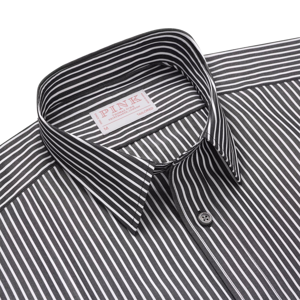 Black & White Tailored Fit Smart Casual Striped Poplin Shirt