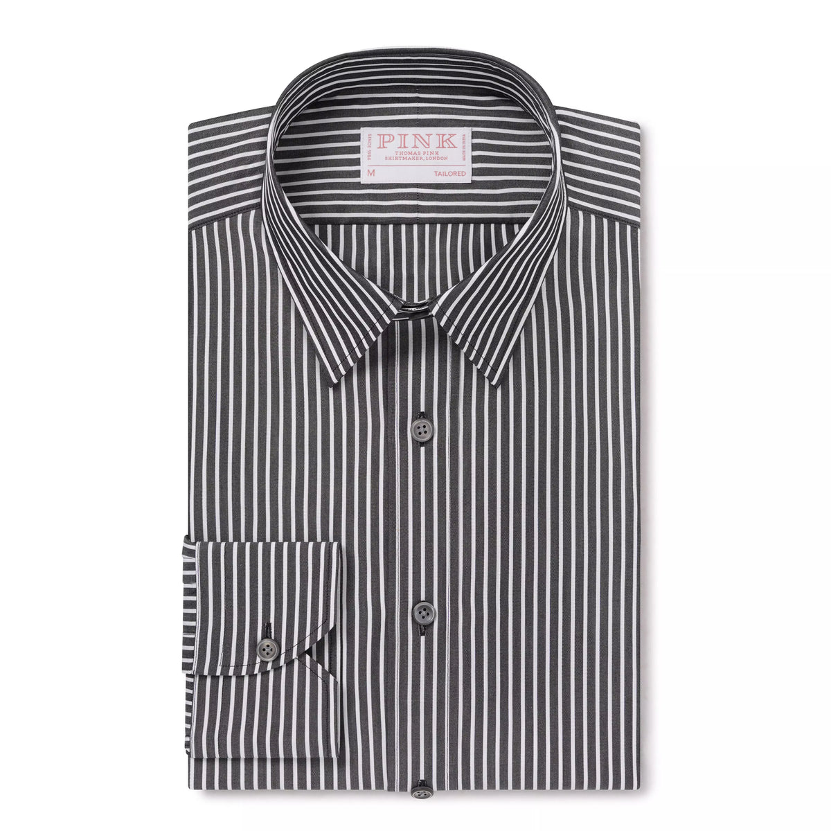 Black & White Tailored Fit Smart Casual Striped Poplin Shirt