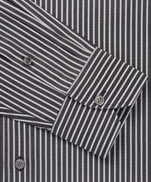 Black & White Tailored Fit Smart Casual Striped Poplin Shirt