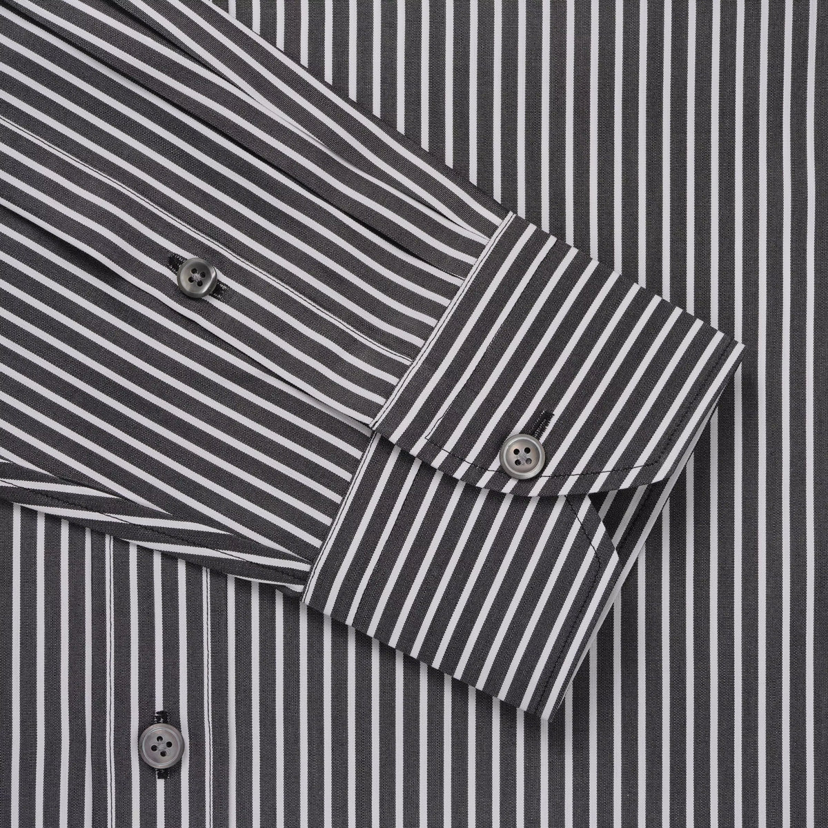 Black & White Tailored Fit Smart Casual Striped Poplin Shirt